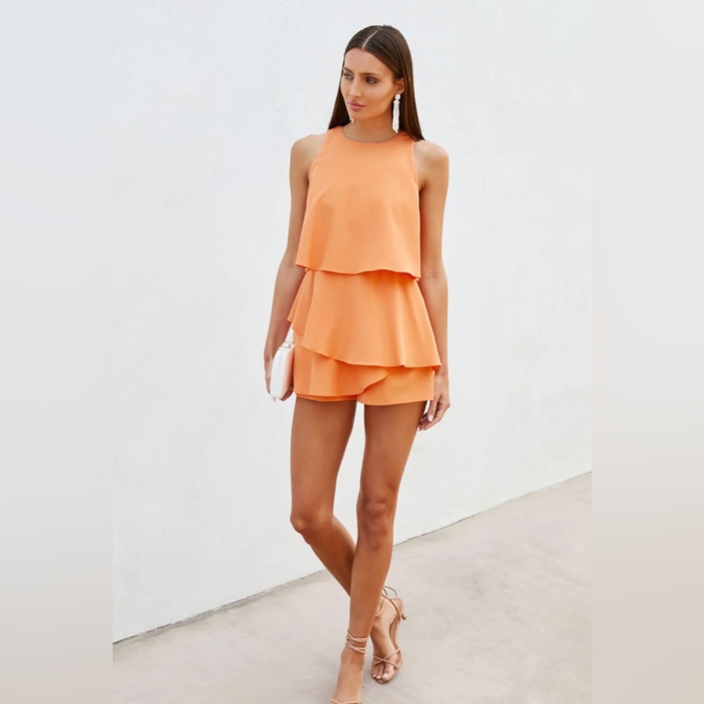 VICI DOLLS- MERIAH TIERED ROMPER -
TANGERINE 🧡